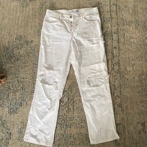 White ripped Zara jeans. Size US 4